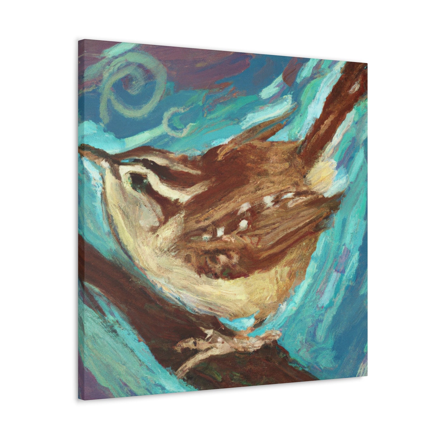 Carolina Wren Expressionism - Canvas