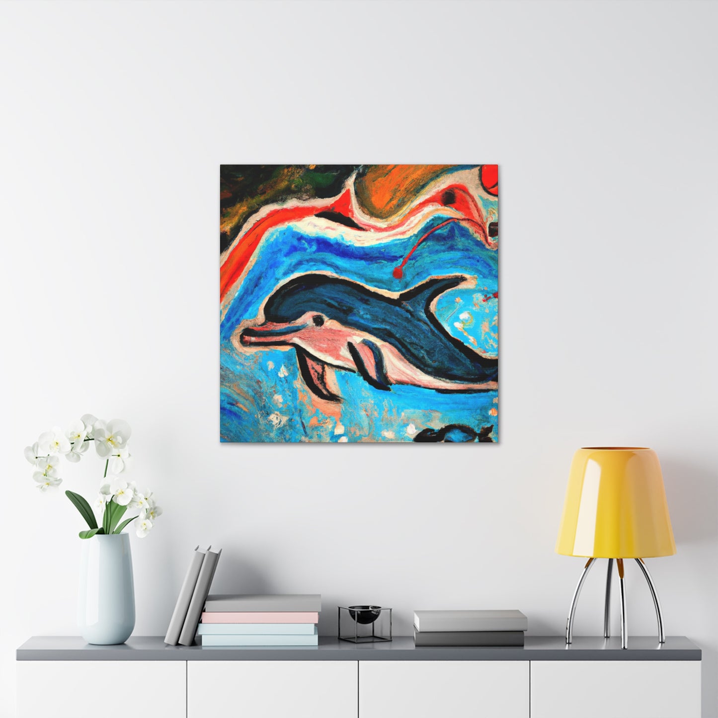 "Dolphins in the Sunset" - Canvas