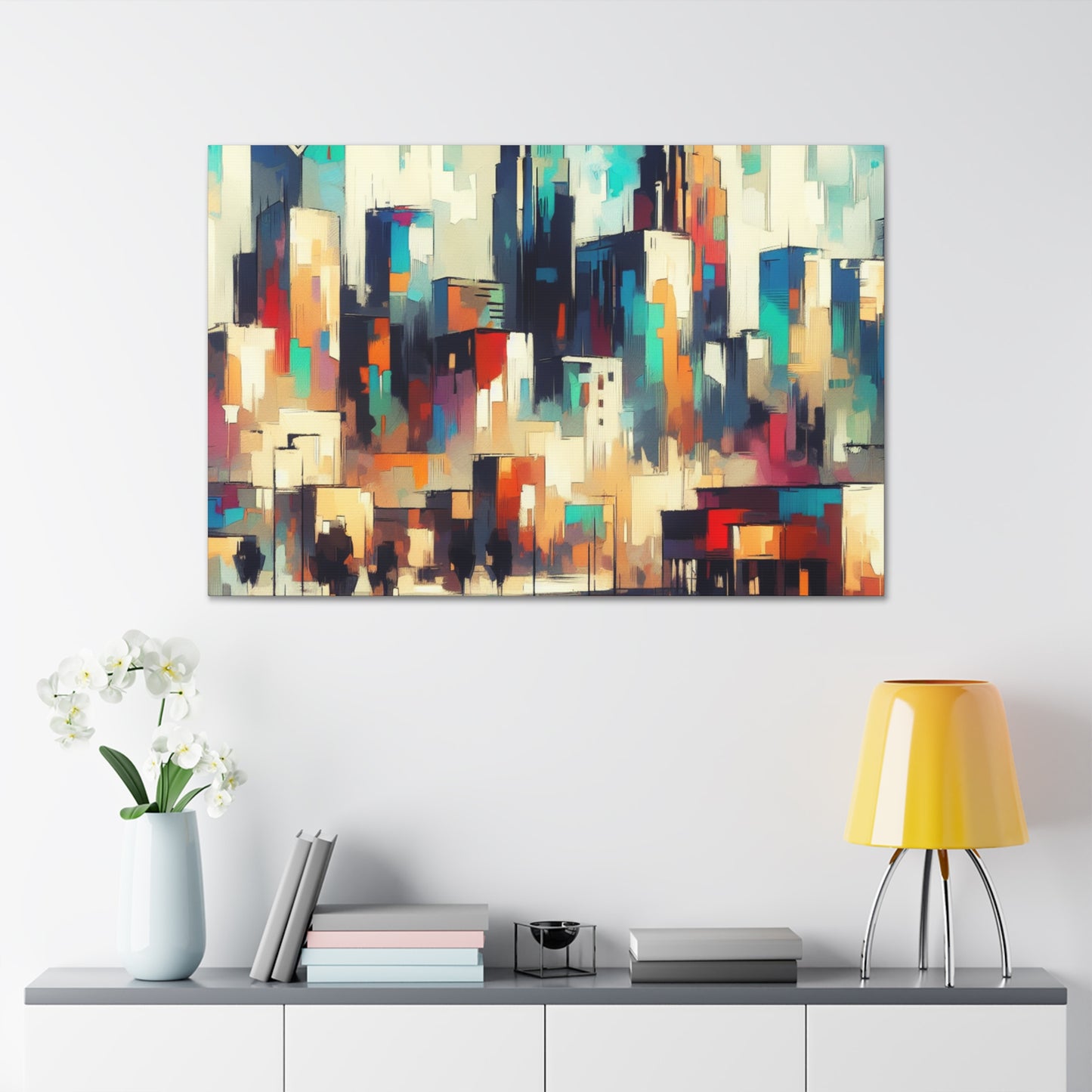 "Cityscape Symphony: Charlotte Rhapsody" - Canvas