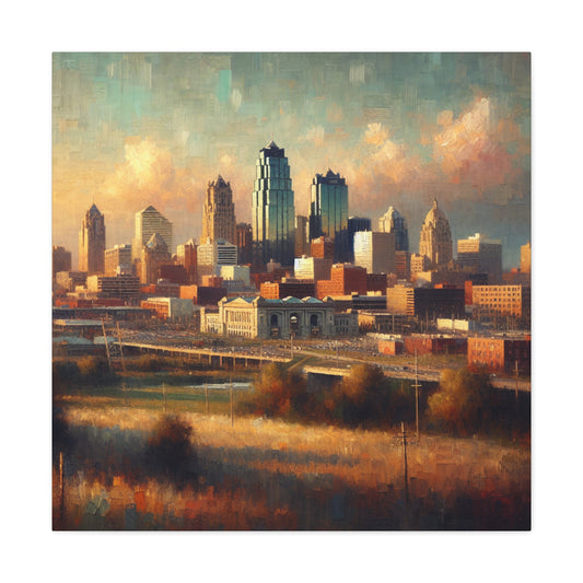 "Cityscape Symphony: Kansas Dreams" - Canvas