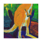 Kangaroo in Pointillism - Canvas