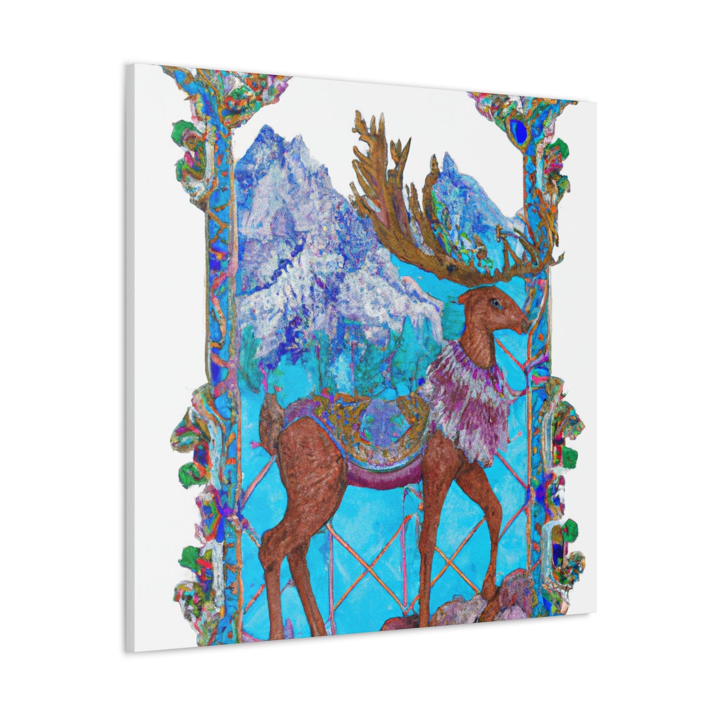 Deer in Moonlight Glow - Canvas