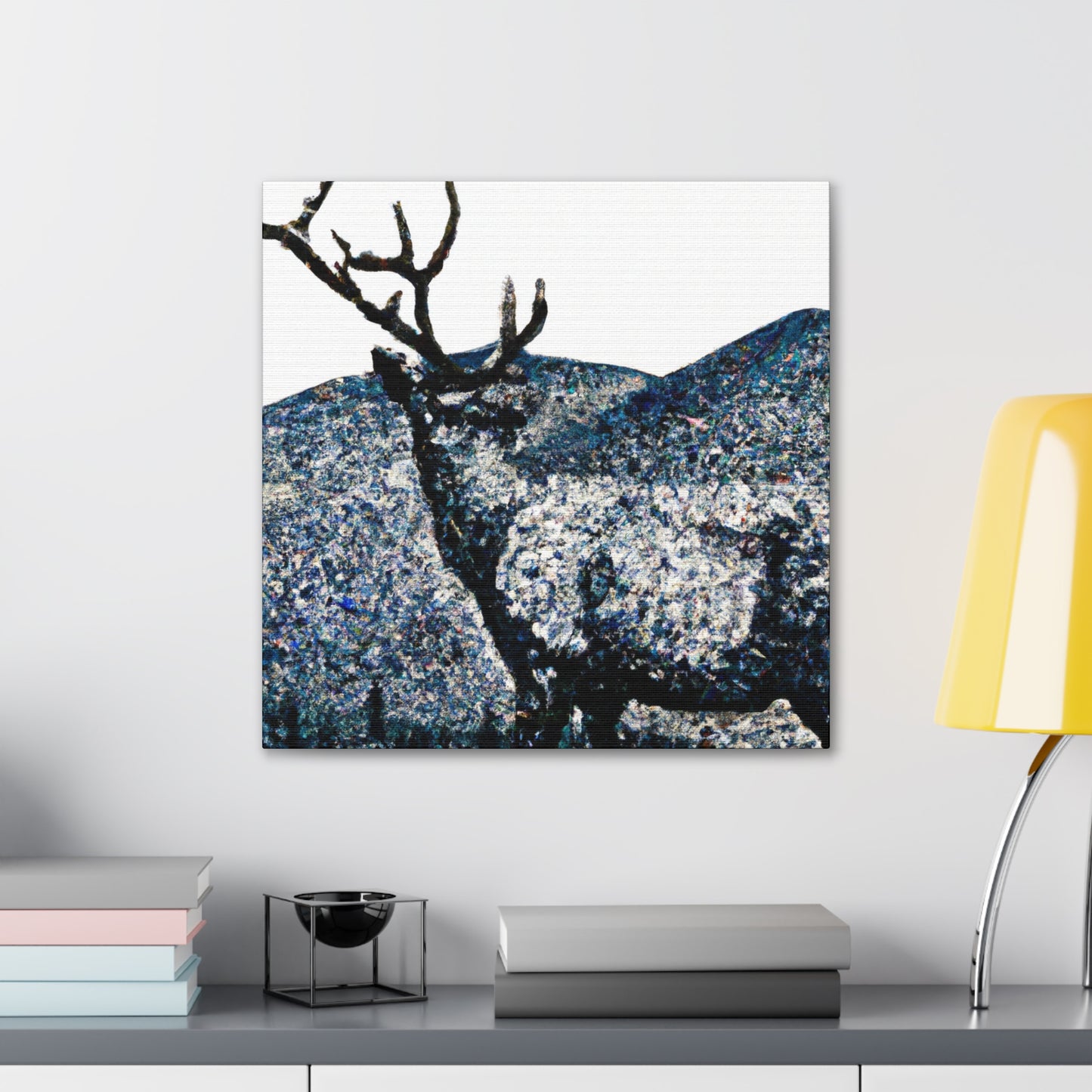 "Deer in Pointillism" - Canvas