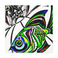 "Rainbow Fish in Deco" - Canvas