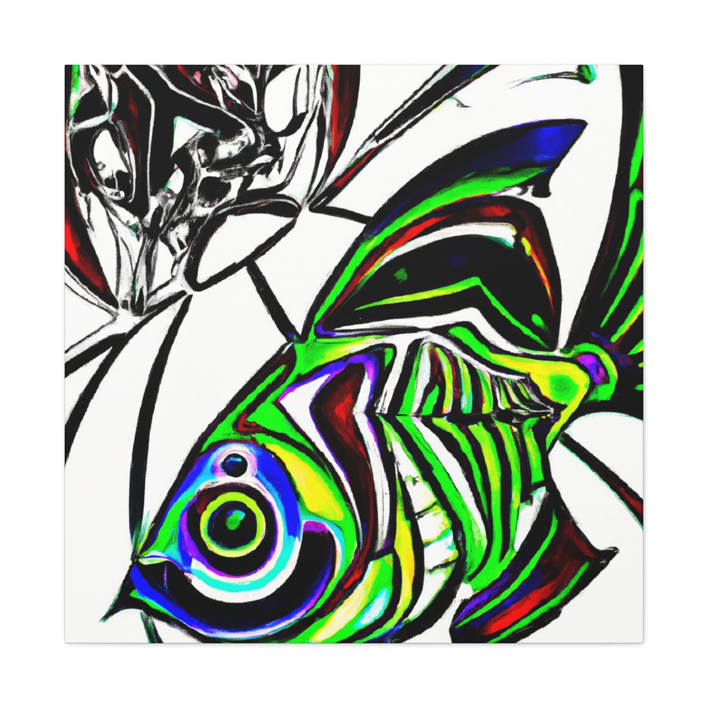 "Rainbow Fish in Deco" - Canvas