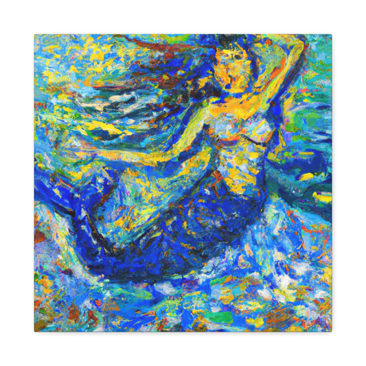 Mermaid in Moonlight - Canvas