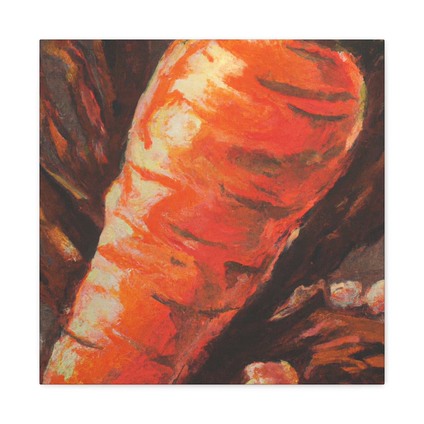 "Carrot in Impasto Glaze" - Canvas