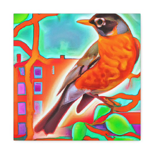 "Robins in Art Deco" - Canvas