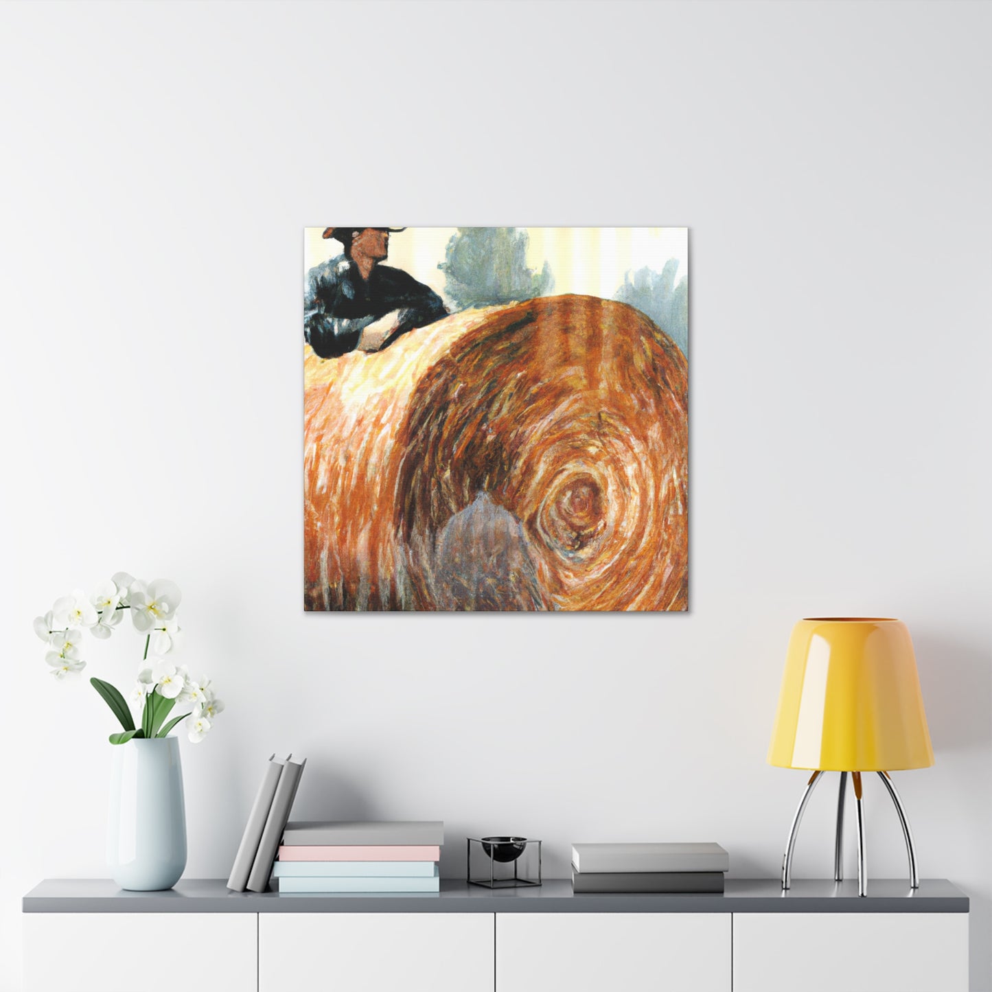 "Hay Bales in Realism" - Canvas