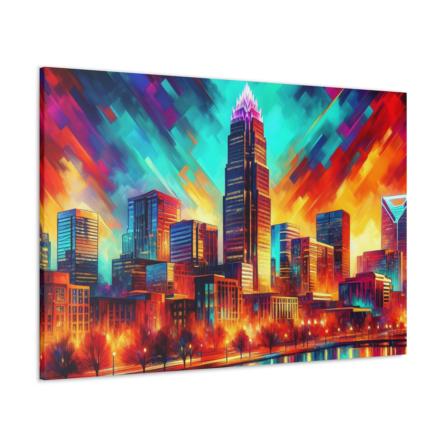 "Urban Serenade: Golden Echo" - Canvas