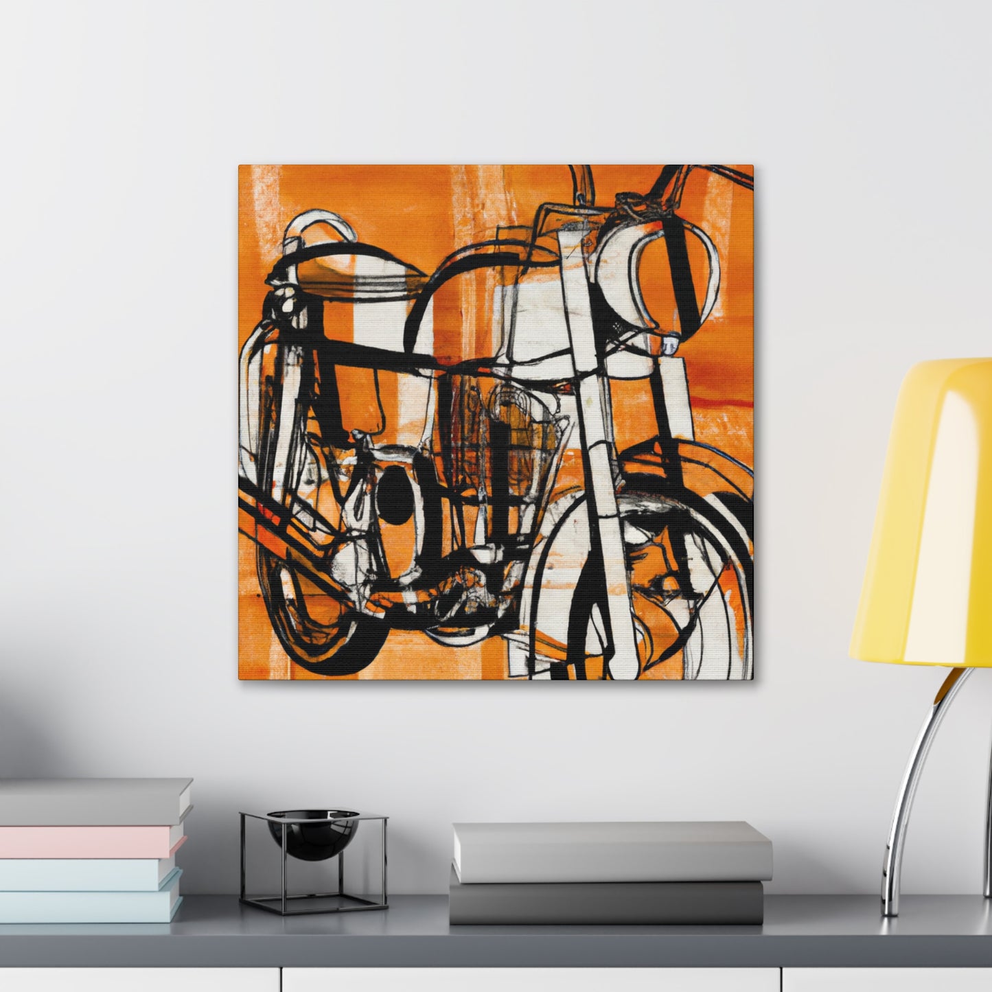 "Motorcycle Meets Art Deco" - Canvas