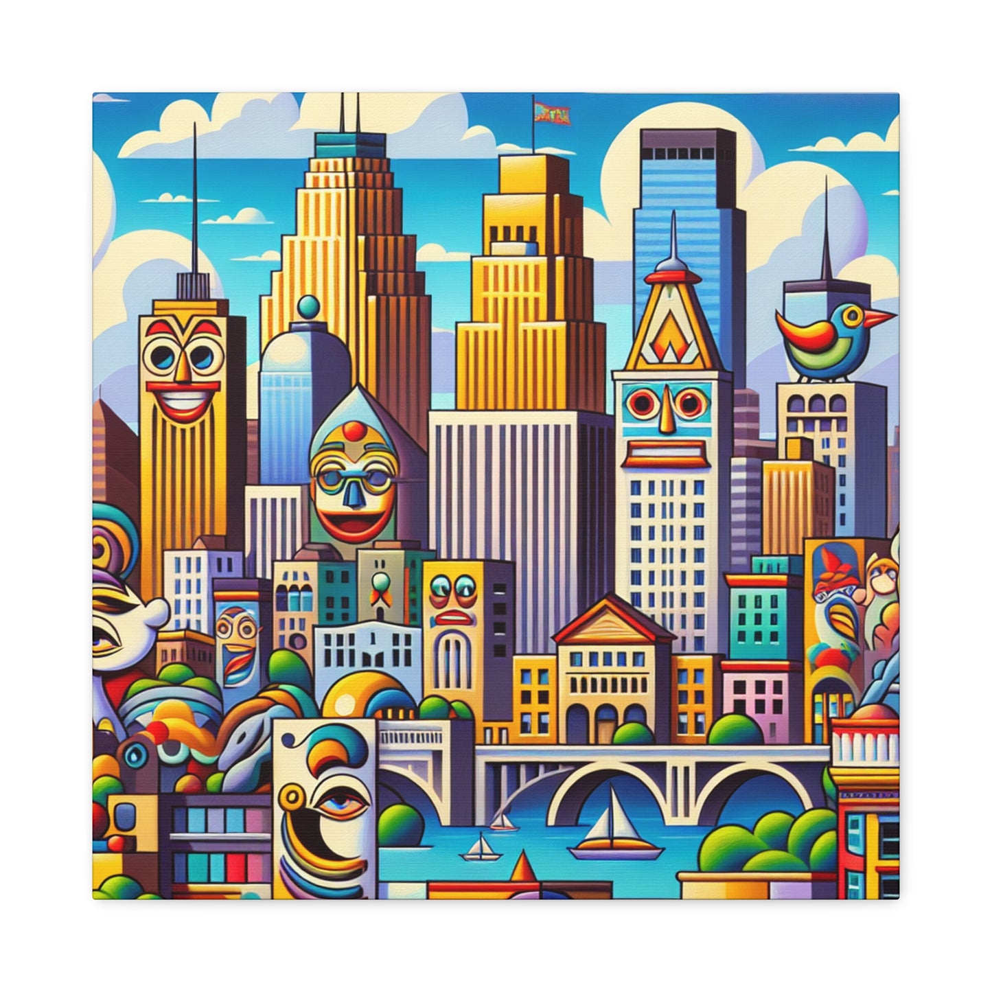 Cityscape Symphony Minneapolis - Canvas