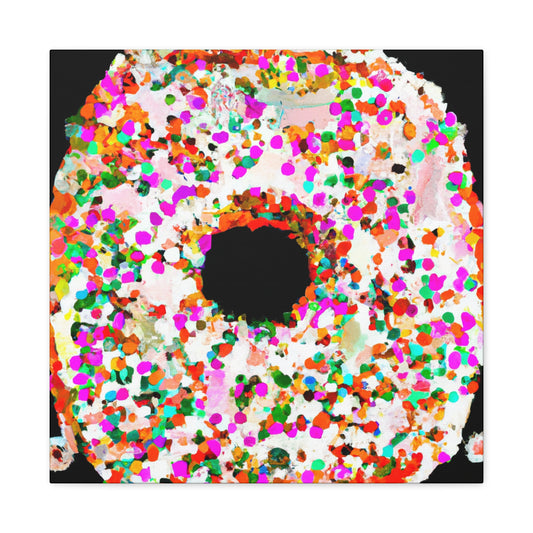 "Doughnut Delight Pointillism" - Canvas