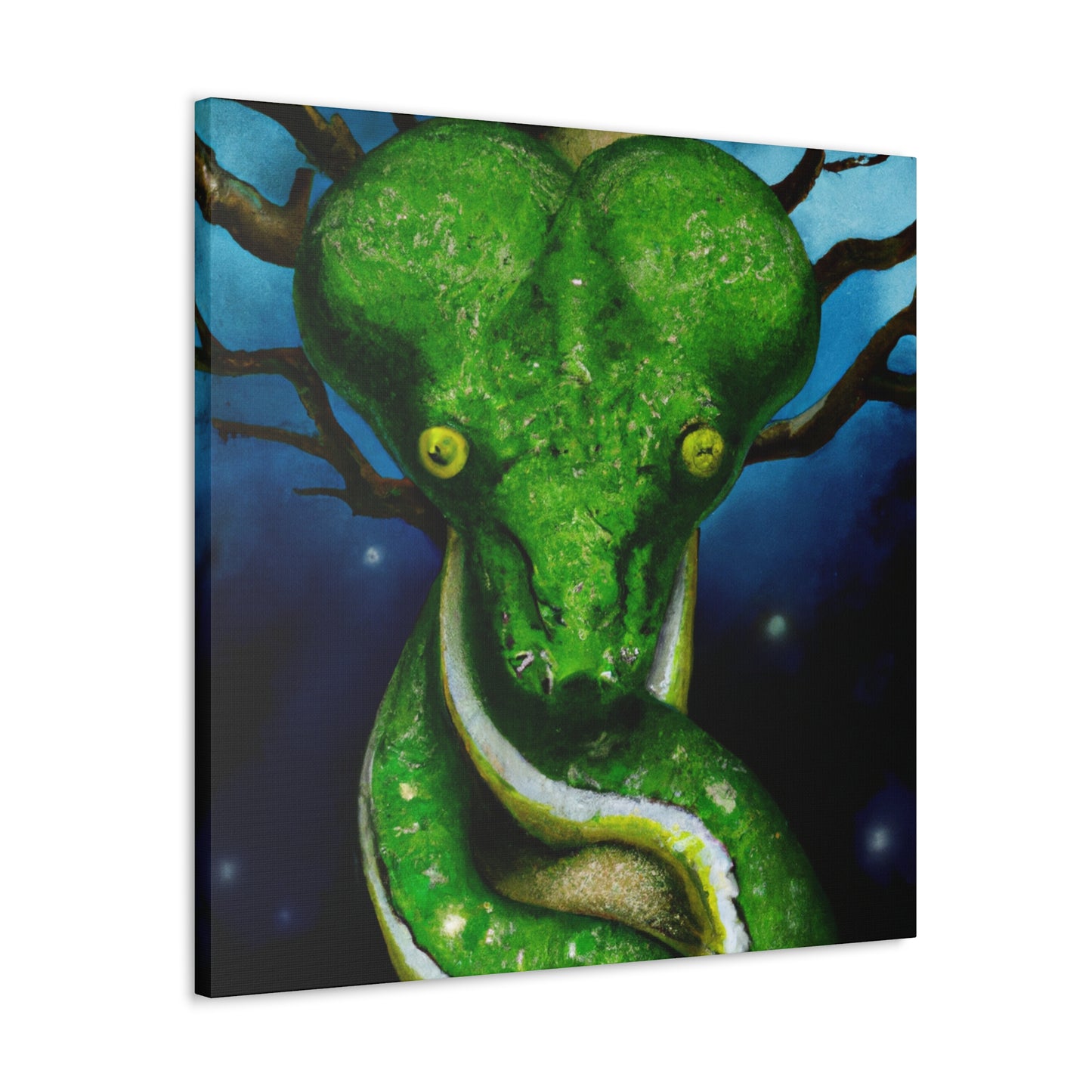 Green Tree Slithers. - Canvas