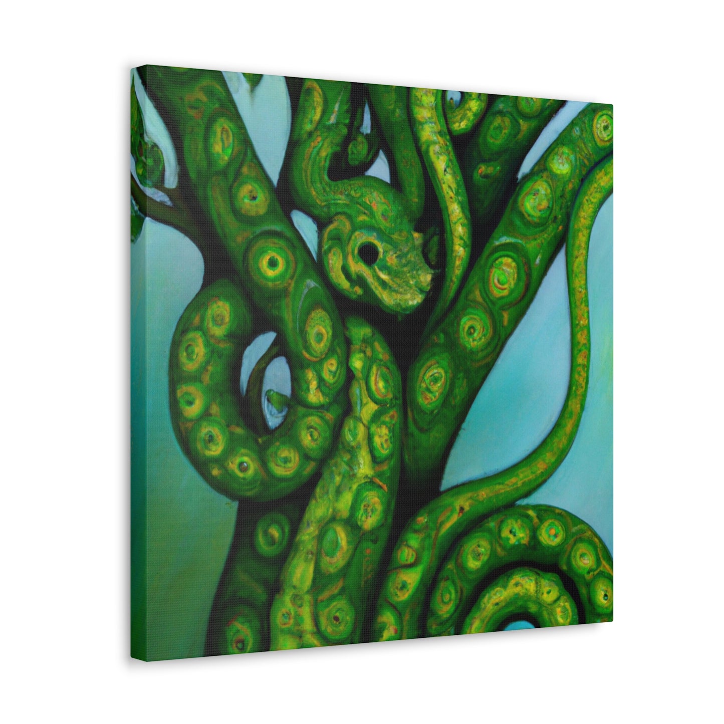 Green Python in Bloom - Canvas