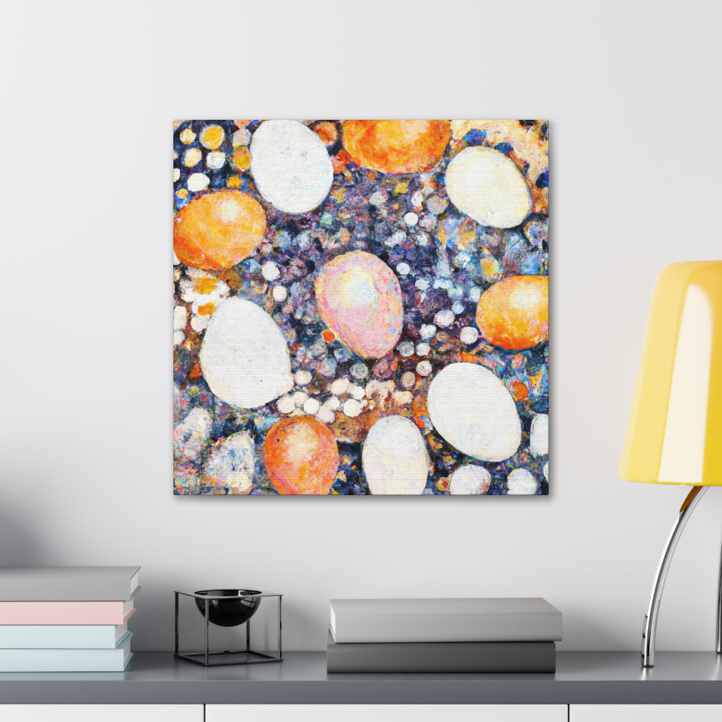 Eggs in Pointillism - Canvas