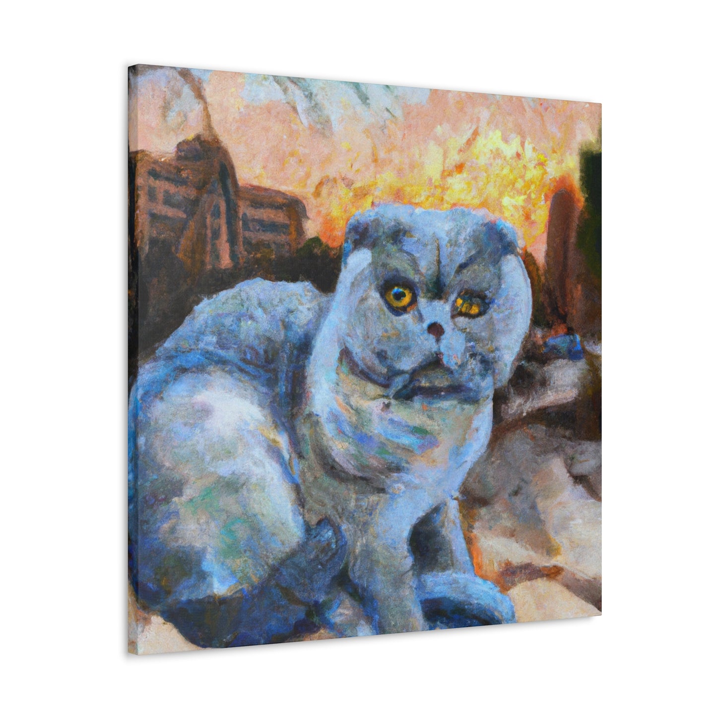 Feline Contemplation Expression - Canvas