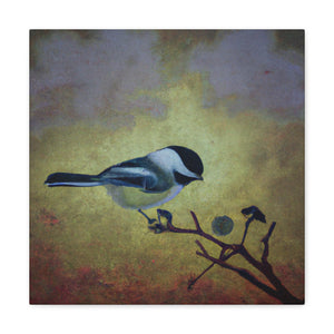 "Chickadee in Rococo" - Canvas