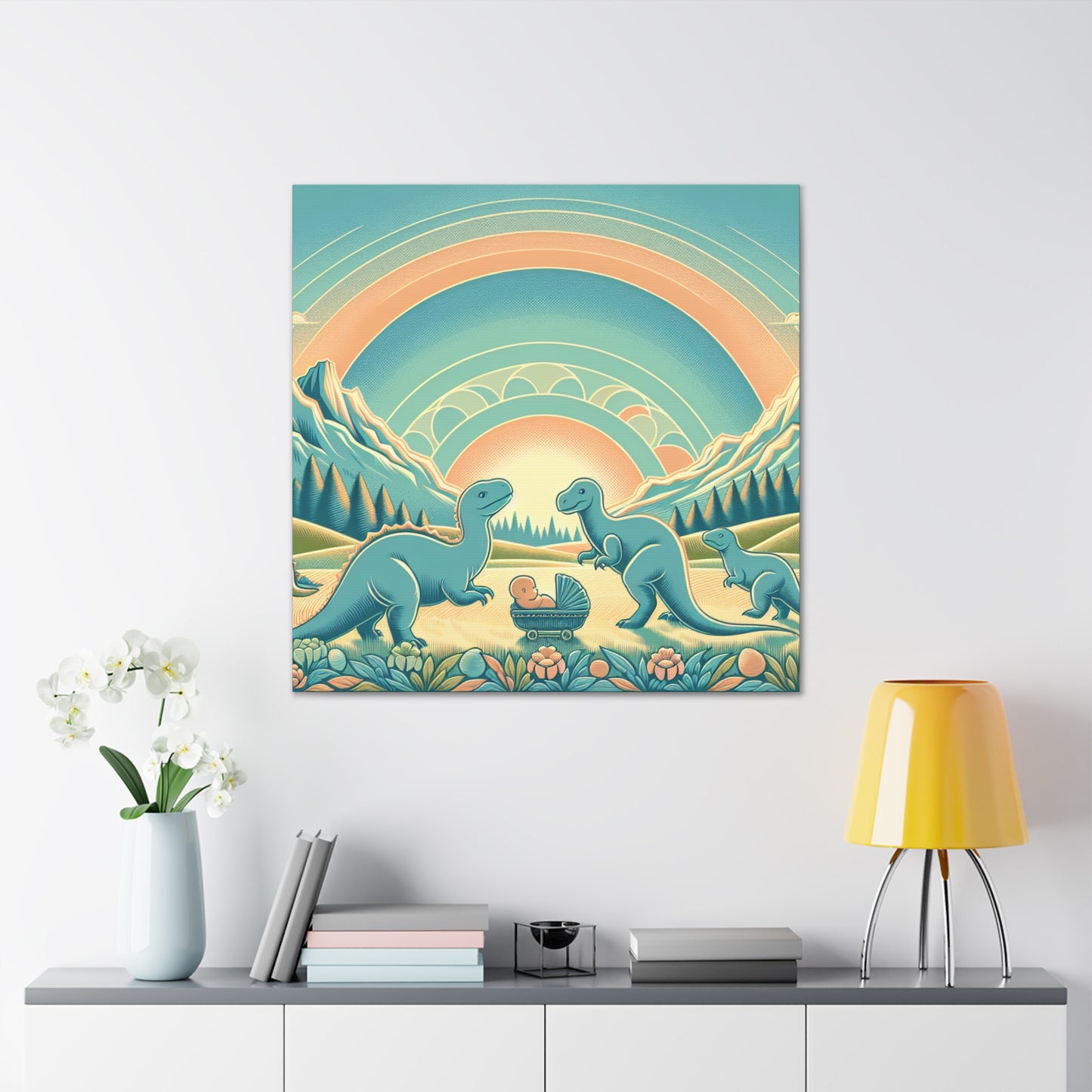 Pastel Prehistoric Paradise - Canvas