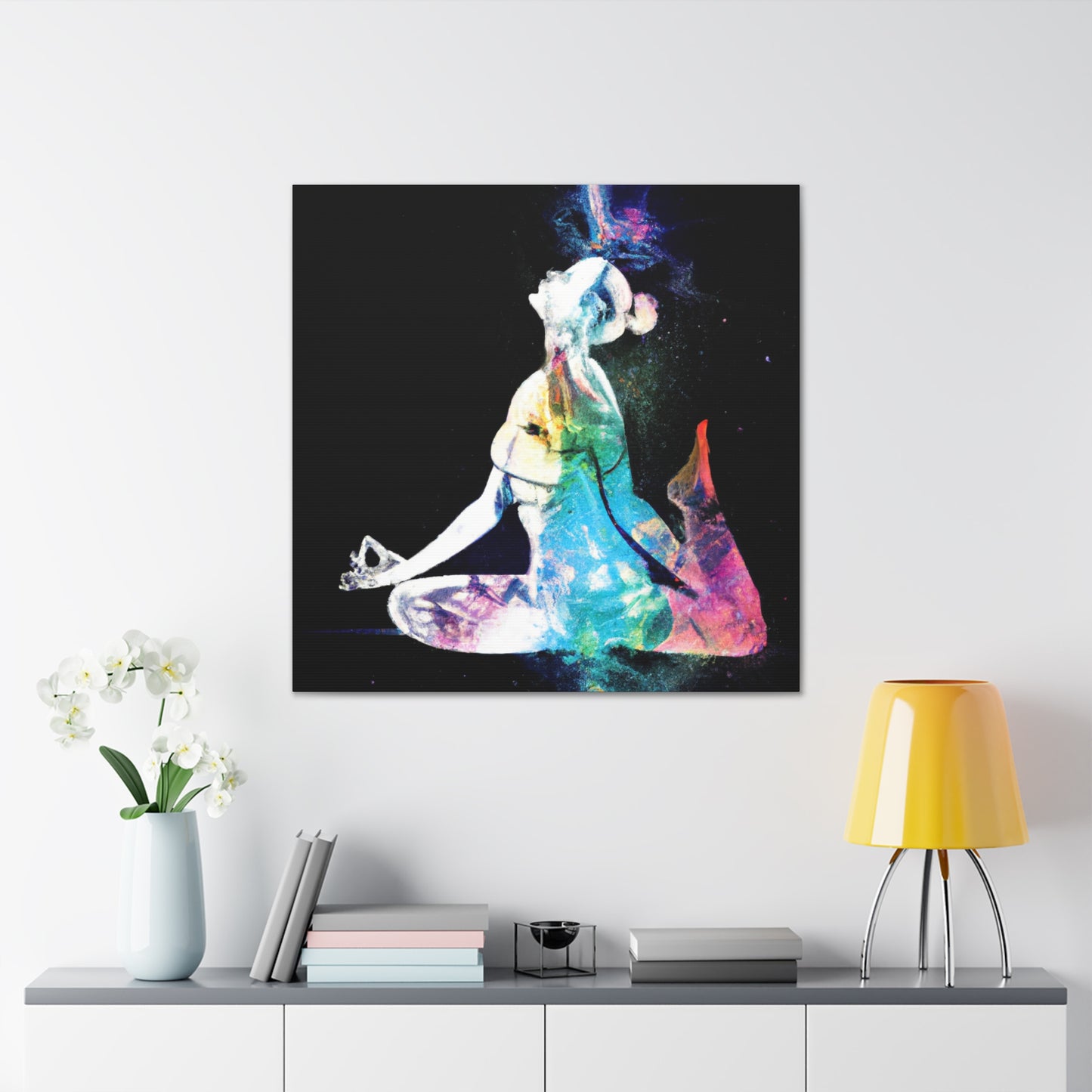 Yoga In Digital Hues - Canvas