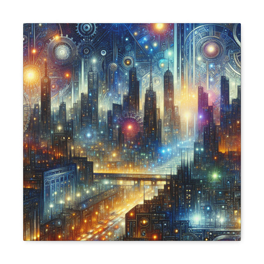 "Nighttime Victorian Metropolis" - Canvas