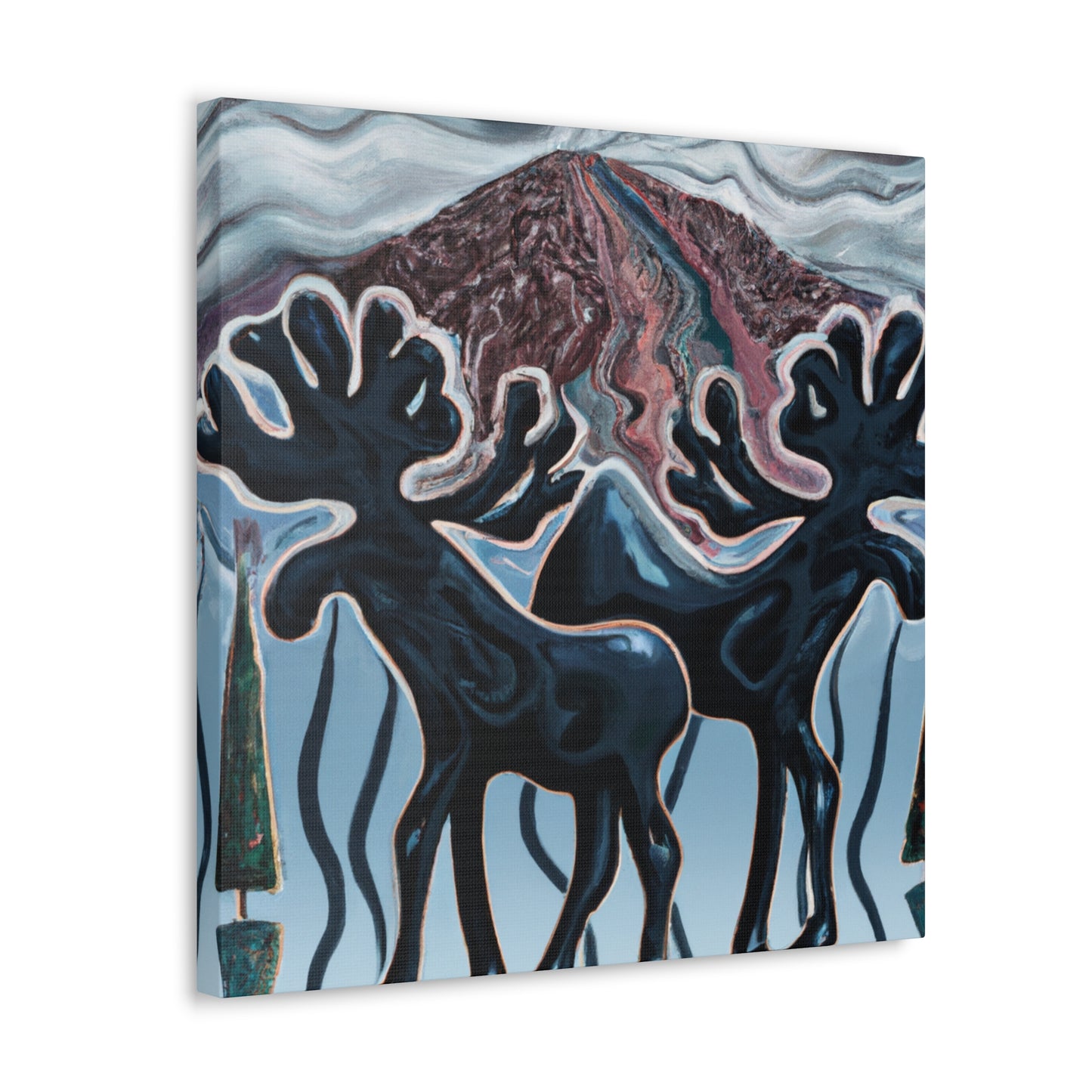 Moose in Mystic Moonlight - Canvas