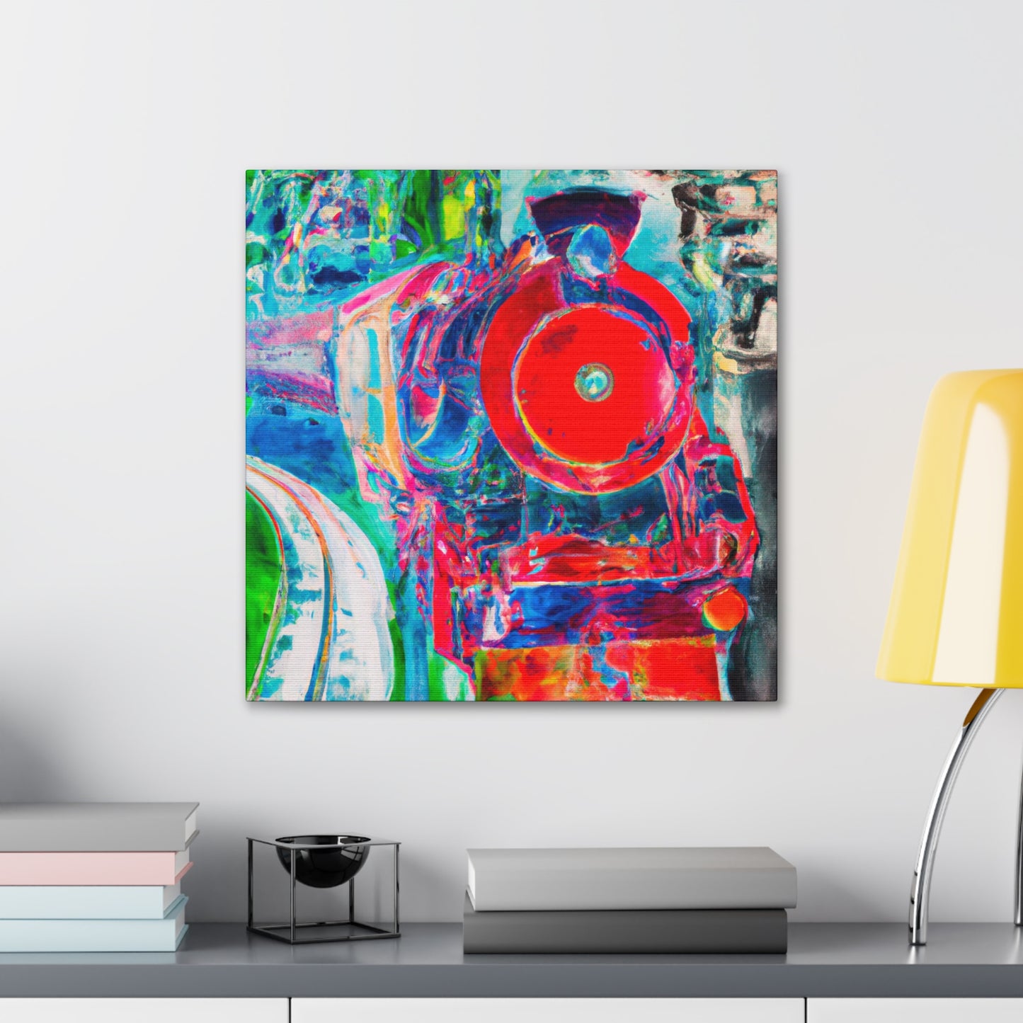 "Train Over Station Fields" - Canvas