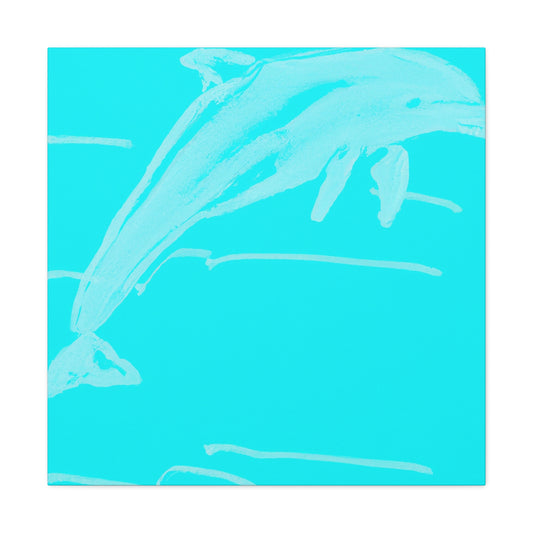 Serene Swimming Dolphin - Canvas