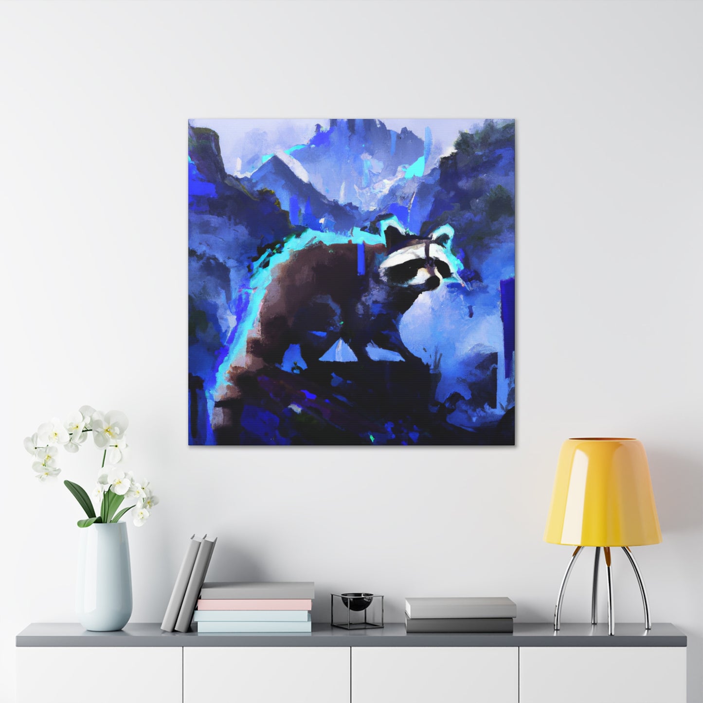 "Racoons in Moonlight" - Canvas