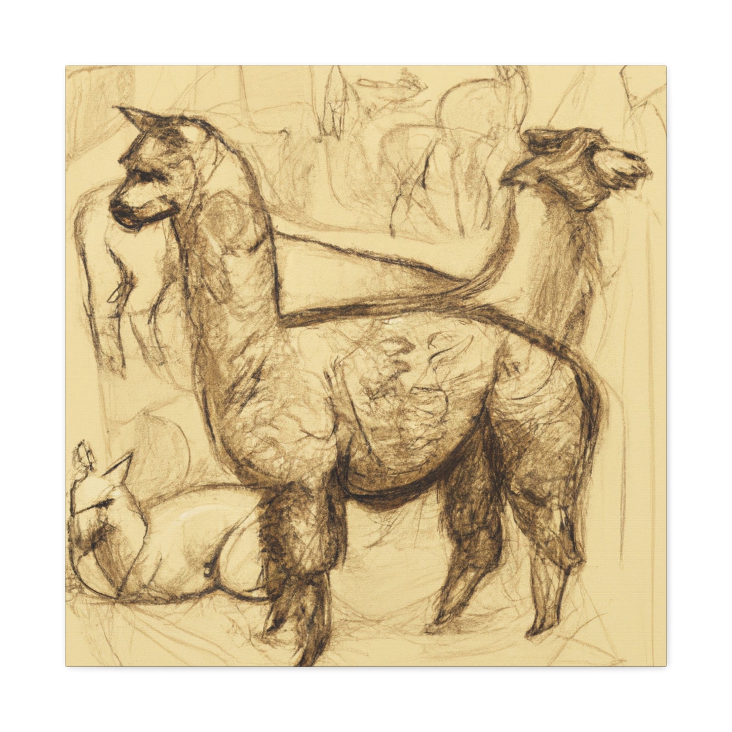 Alpaca Magnificence Abounds - Canvas