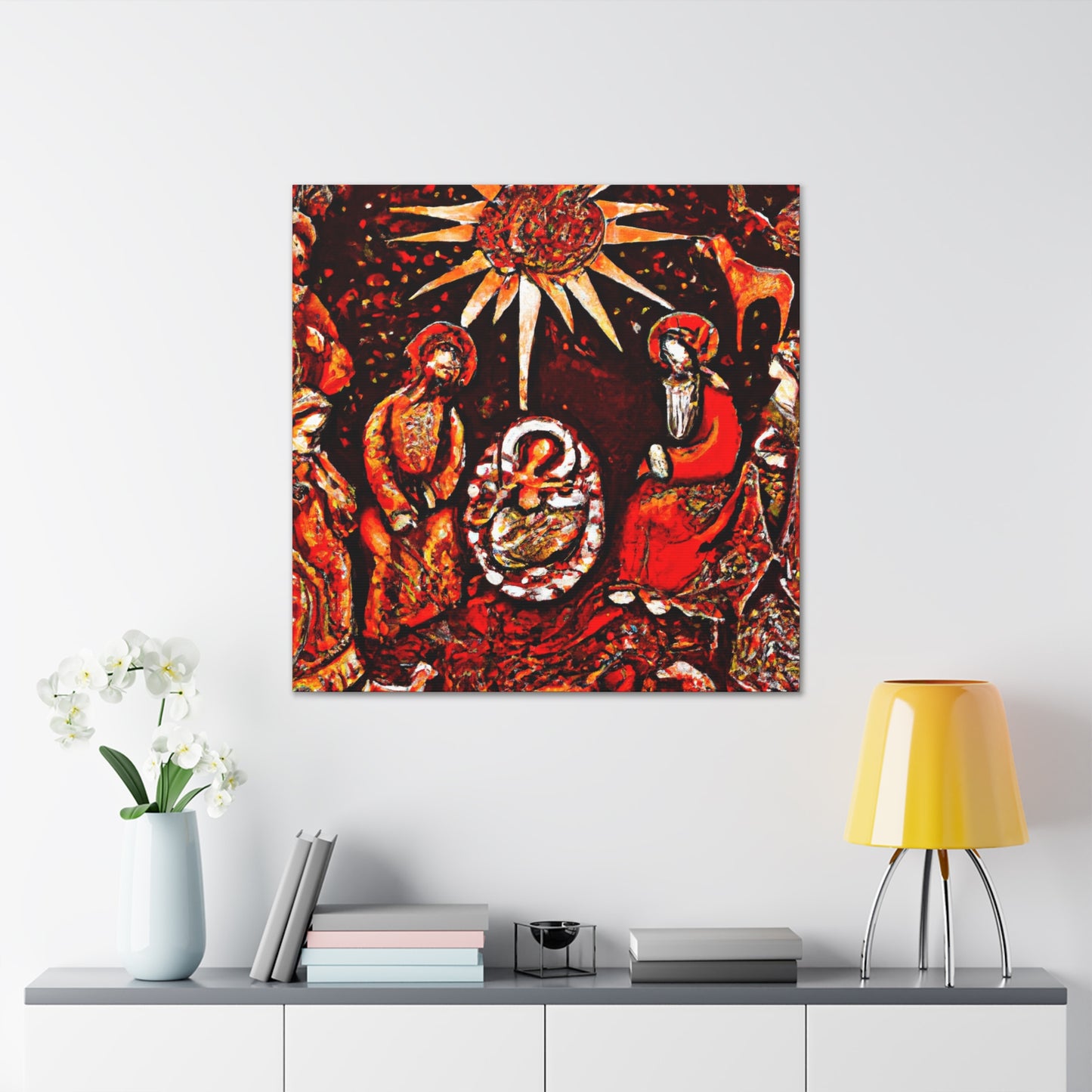 "Holy Night in Manger" - Canvas