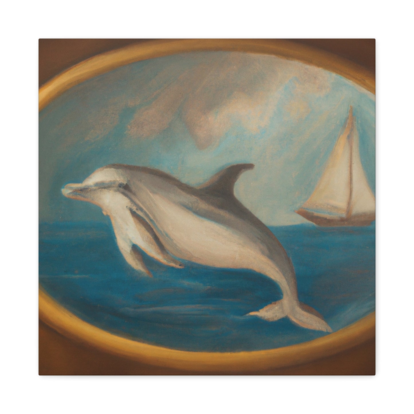 "Dolphin in Neoclassicism" - Canvas