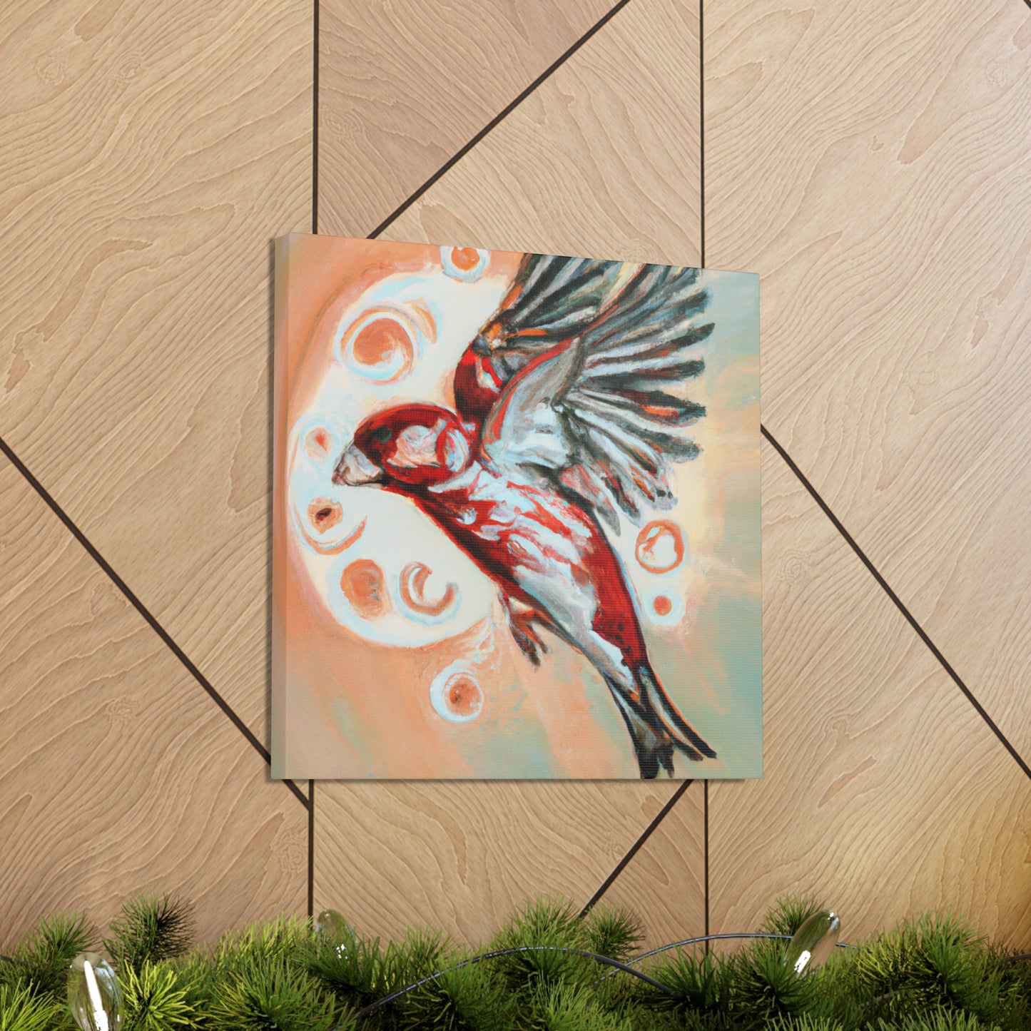 "House Finch Art Deco" - Canvas