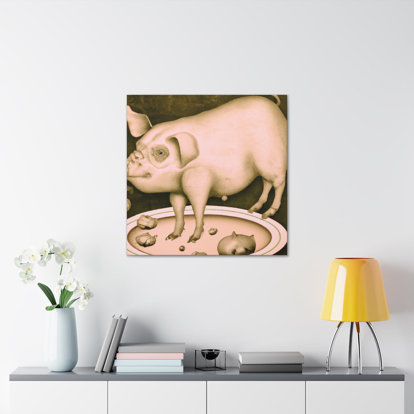 Pig with Grandeur. - Canvas