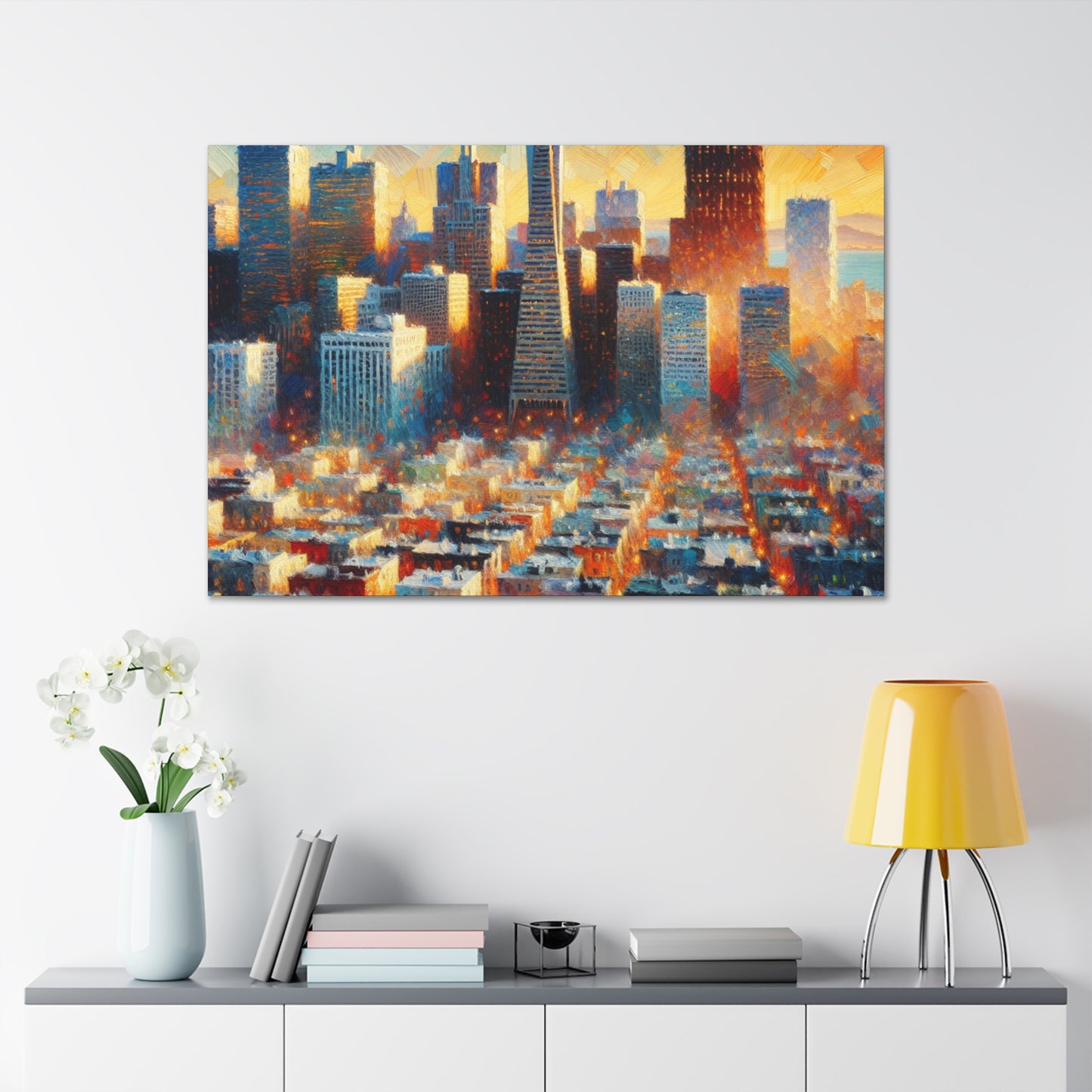 "Golden City Sunrise" - Canvas