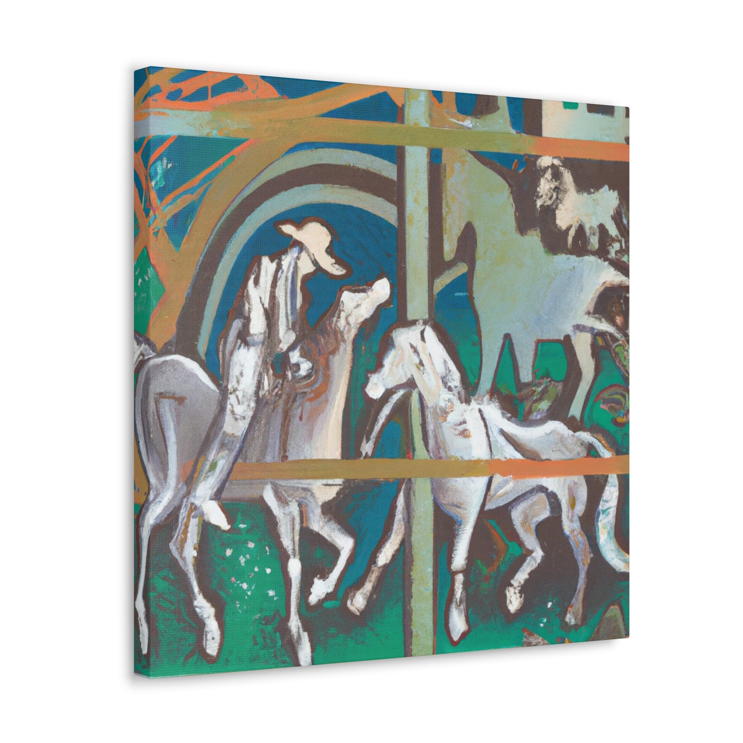 Grazing Horses in Spring - Canvas