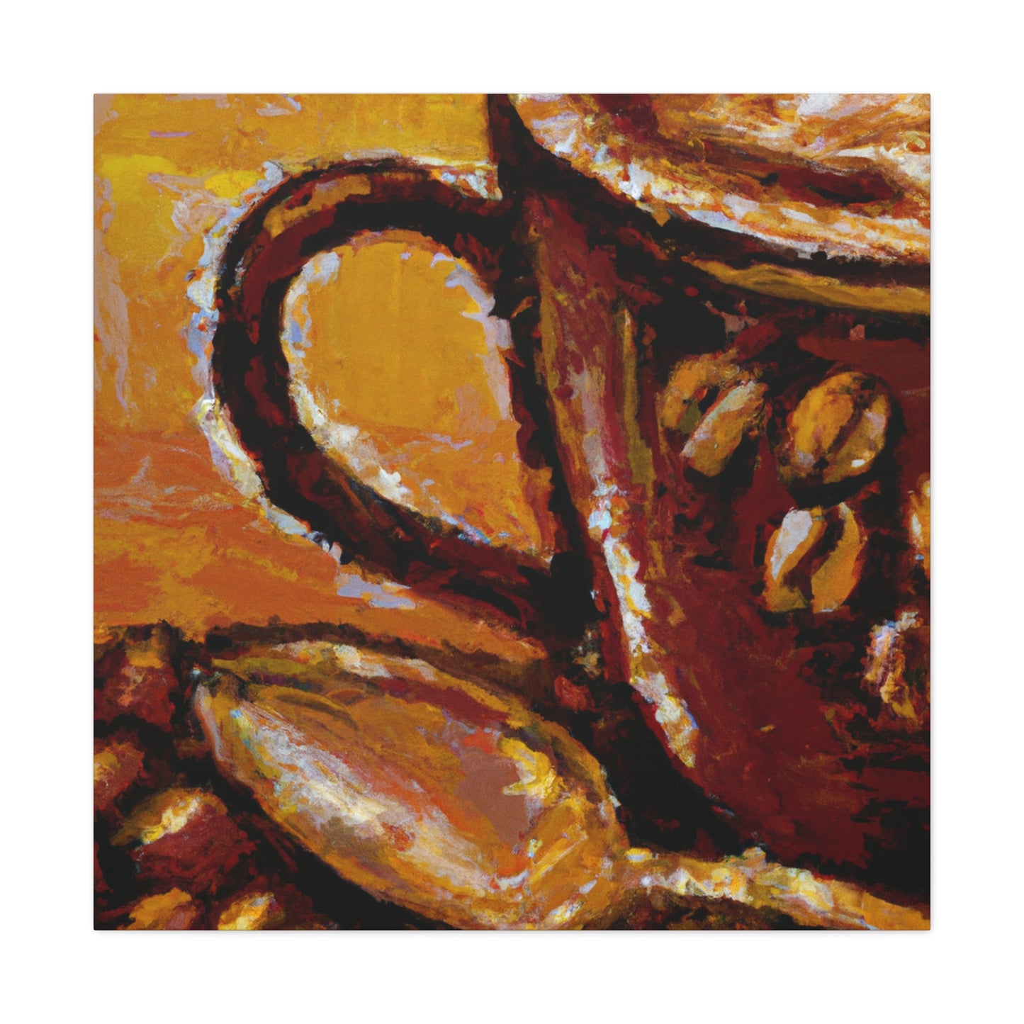 "Coffee: Impressionistic Sip" - Canvas