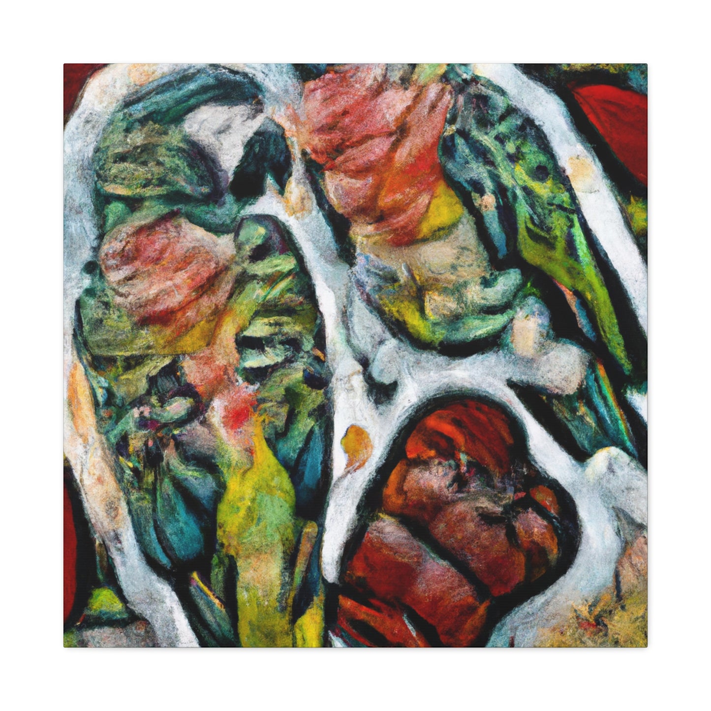 Parrots in Harmony. - Canvas