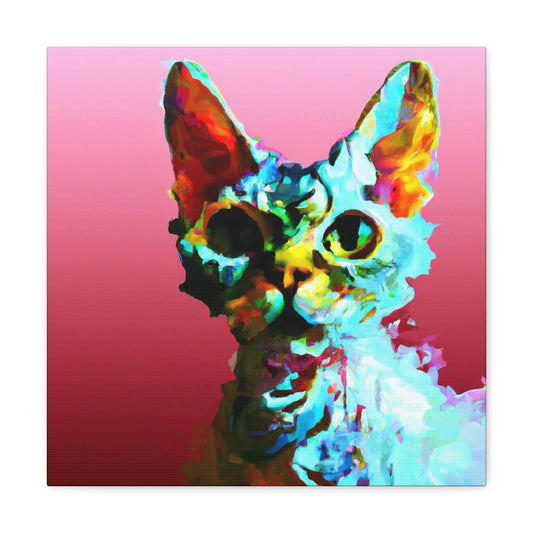 Devon Rex Portrait emot. - Canvas