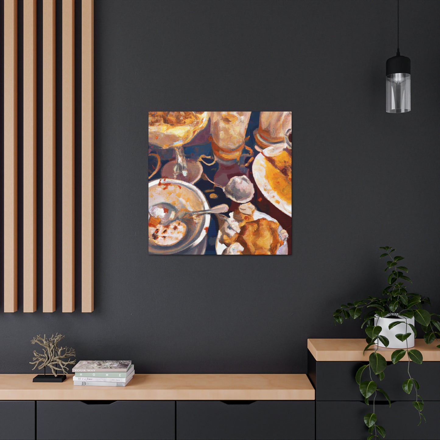 Family Dinner Scene - Canvas