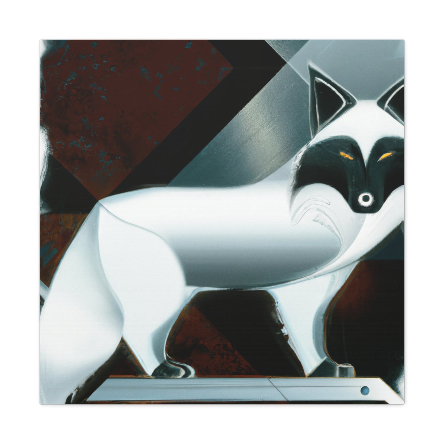 Arctic Fox Art Deco - Canvas