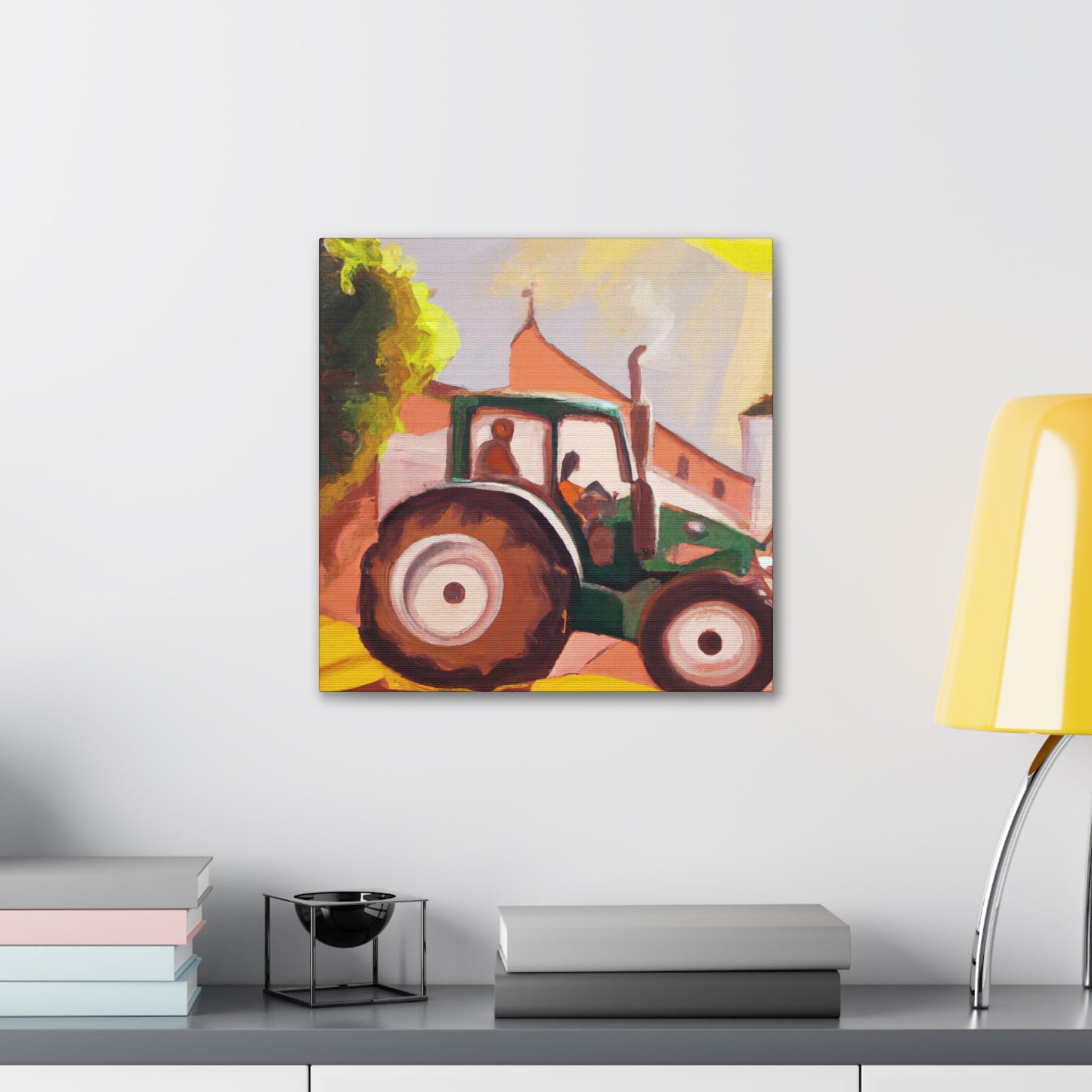 "Tractor in Rococo Style" - Canvas