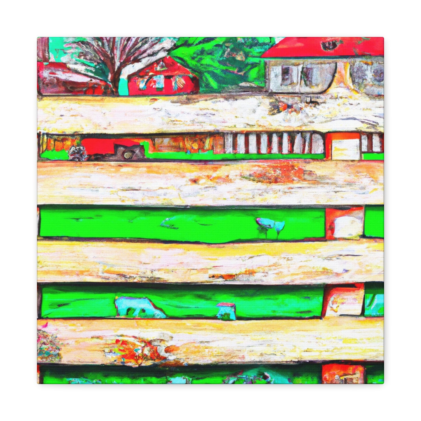 "Barnyard Fence Splendor" - Canvas