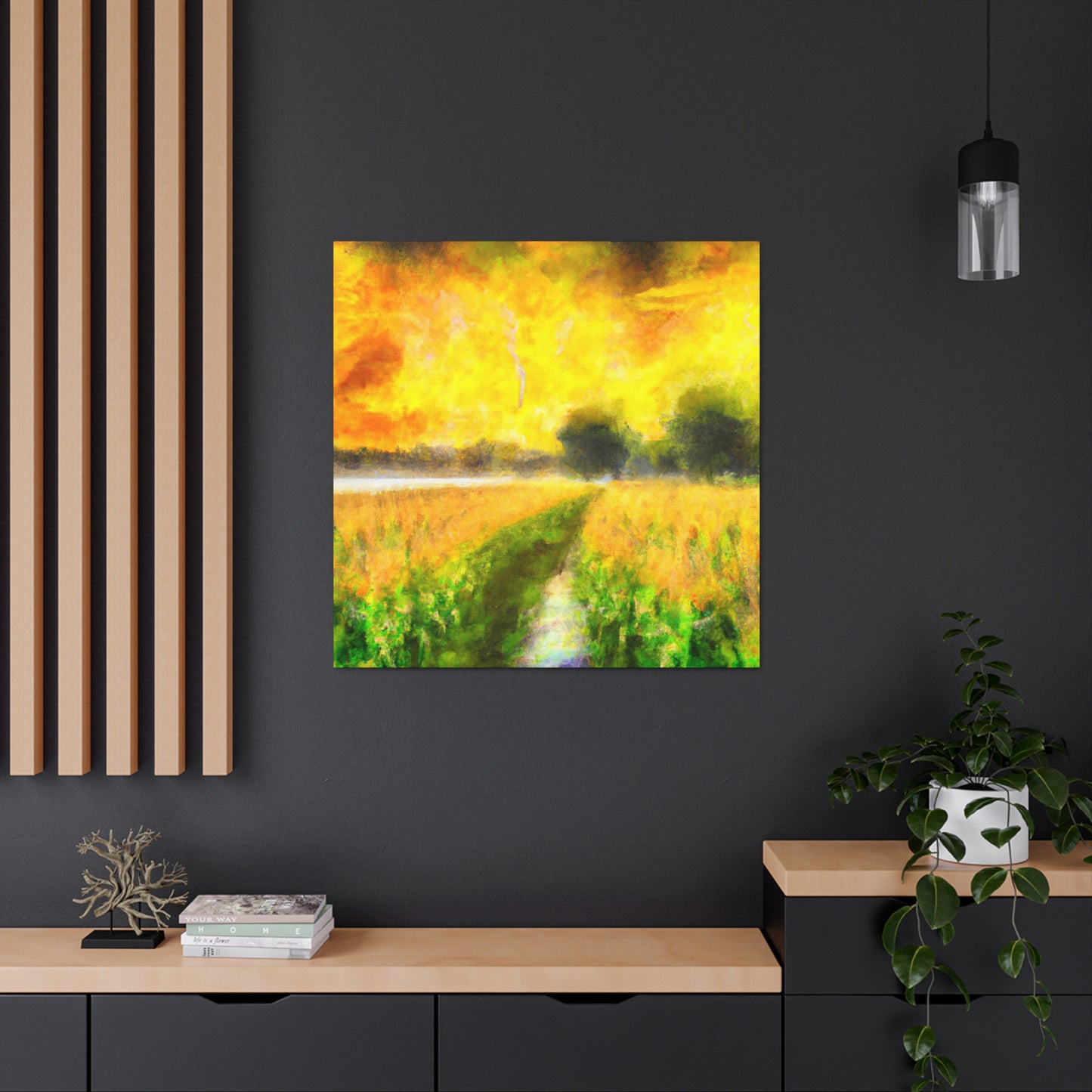 "Cornfield in Moonlight" - Canvas