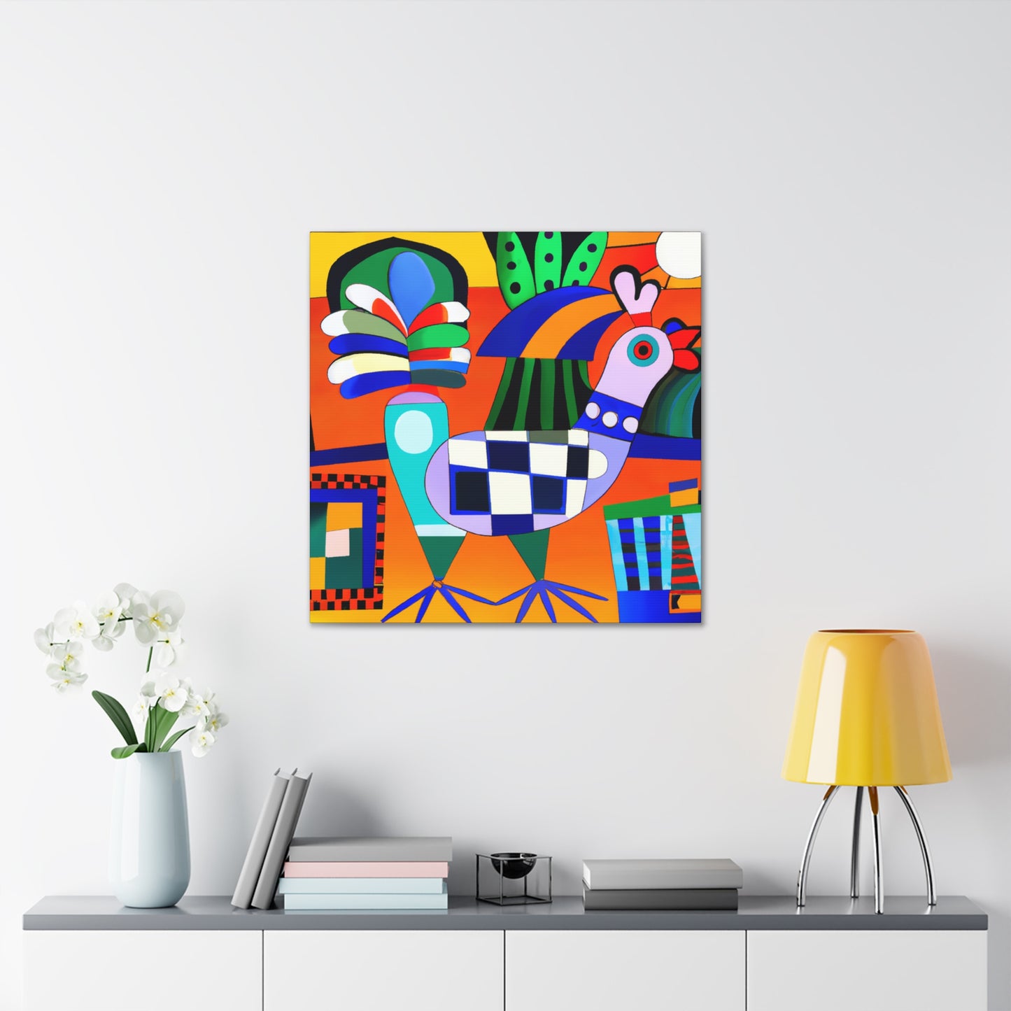 "Chickens in Art Deco" - Canvas