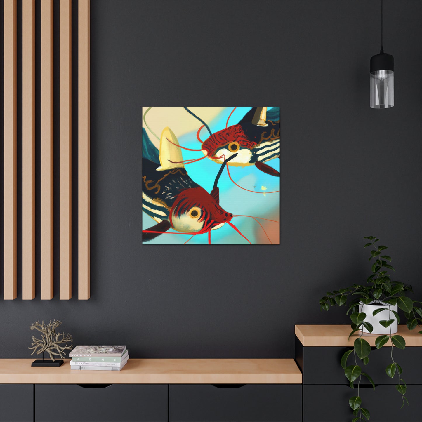 Catfish in Art Deco - Canvas