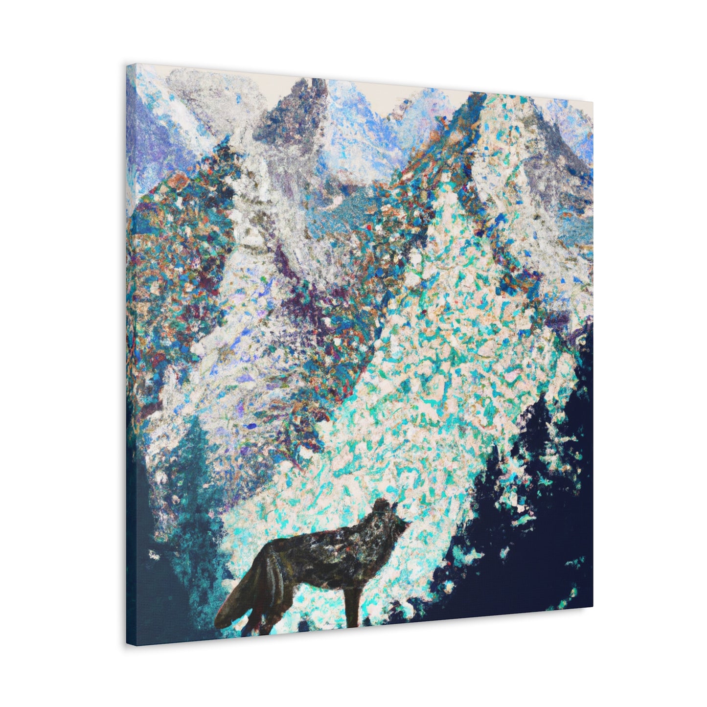 "Wild Wolves in Pointillism" - Canvas