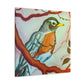 American Robin in Bloom - Canvas