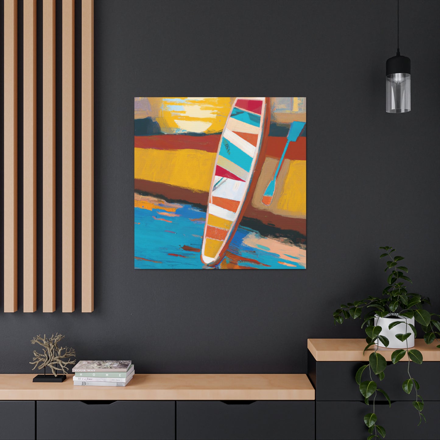 "Paddle Boarding Deco Style" - Canvas