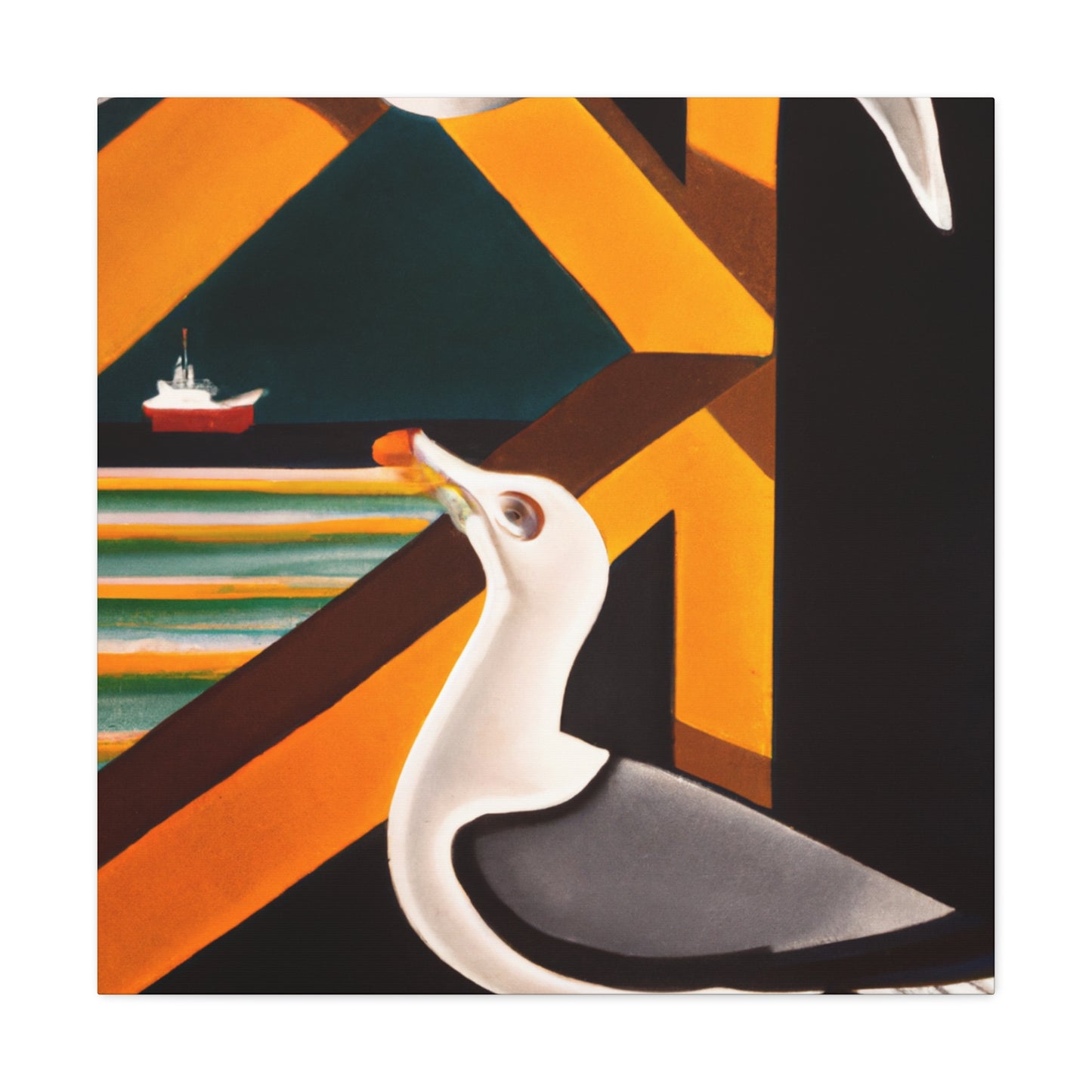 "Seagull on the Shore" - Canvas